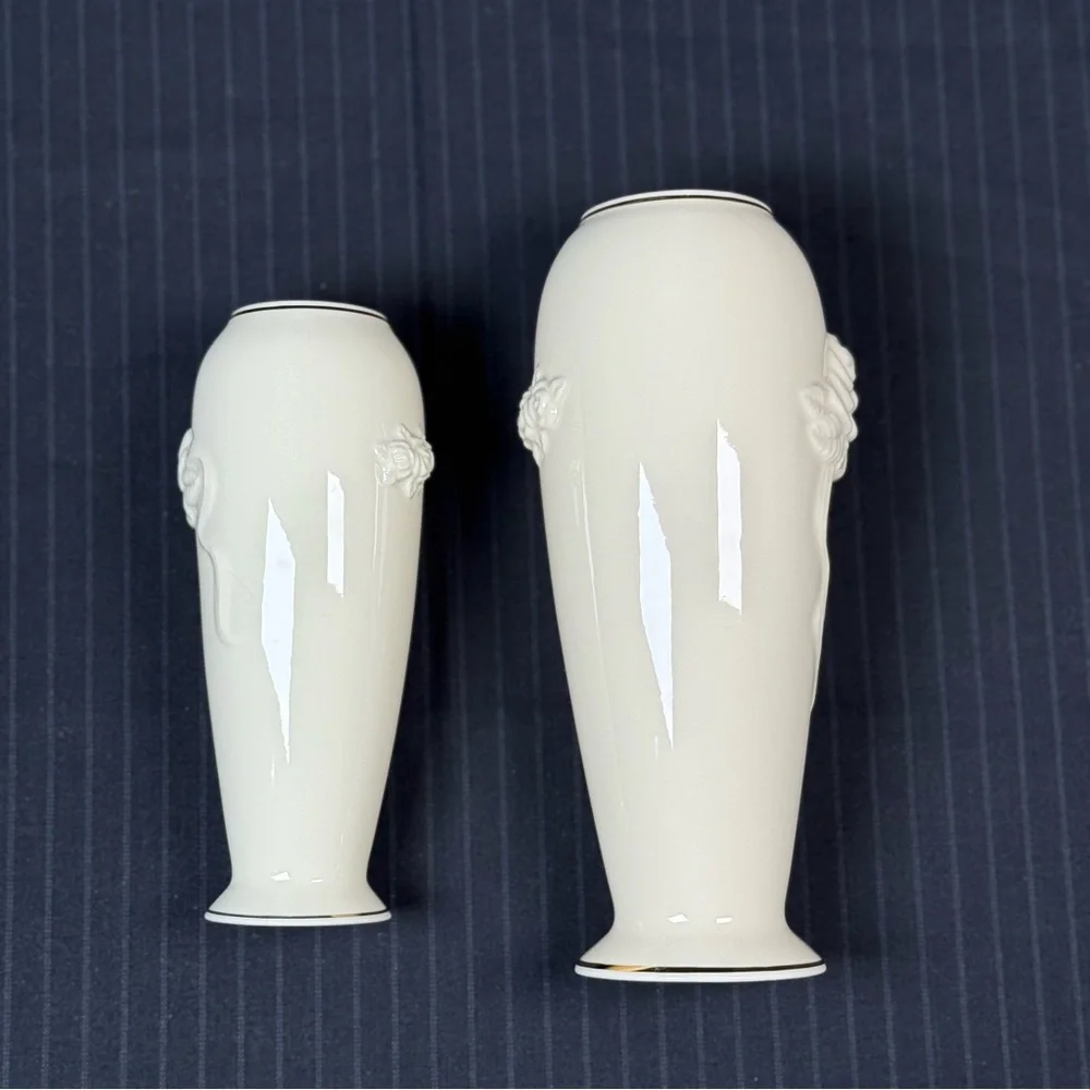 Lot of 3 | Vtg Lenox Ivrory Vases | Large & Bud Vases
